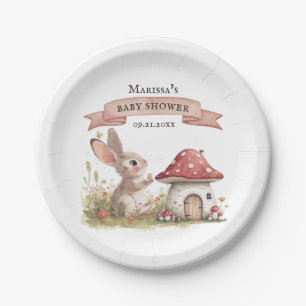Woodland Bunny Baby Dusche Pappteller
