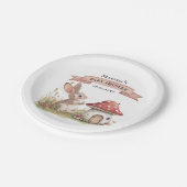 Woodland Bunny Baby Dusche Pappteller (Schrägansicht)