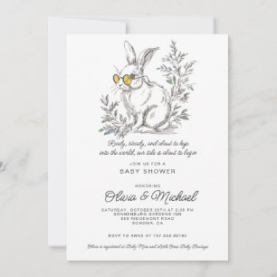 Woodland Bunny Baby Shower Einladung