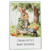 Woodland Bunny Baby Shower Mittlere Geschenktüte (Vorderseite)