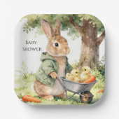 Woodland Bunny Baby Shower Pappteller (Vorderseite)