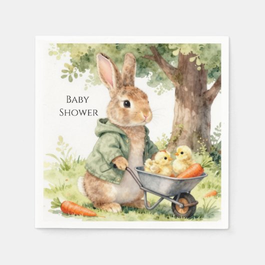 Woodland Bunny Baby Shower Serviette (Vorderseite)
