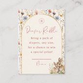 Woodland Bunny Charming Wildblume Diaper Raffle Begleitkarte (Vorderseite)