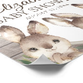 Woodland Bunny Gender Neutral Baby Dusche Willkomm Poster (Ecke)