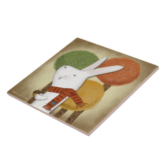 Woodland Bunny mit Acorn Fliese (Seite)