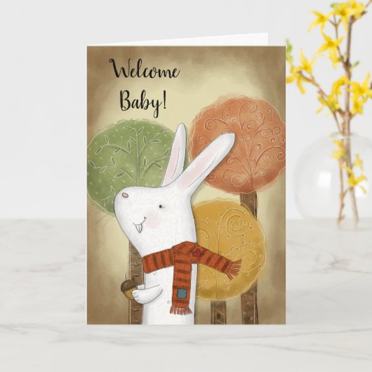 Woodland Bunny mit Acorn Karte (Gelbe Blume)