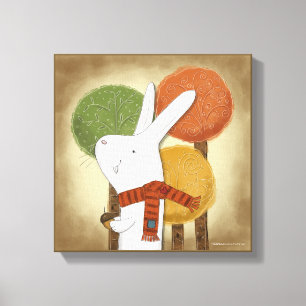 Woodland Bunny mit Acorn Leinwanddruck
