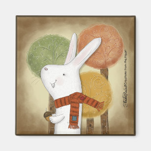 Woodland Bunny mit Acorn Magnet