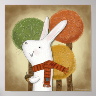 Woodland Bunny mit Acorn Poster