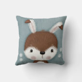 Woodland Bunny Portrait Kissen (Rückseite)