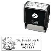 Woodland Bunny Rabbit Buch gehört zu Ex Libris Permastempel (Beispiel)