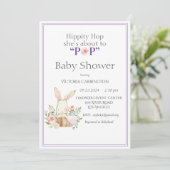 Woodland Bunny Rabbit Lila Modern Einladung (Stehend Vorderseite)