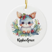 Woodland Bunny Rabbit Personalisiert Keramik Ornament (Vorne)