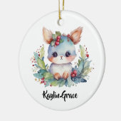 Woodland Bunny Rabbit Personalisiert Keramik Ornament (Links)