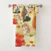 Woodland Bunny Rabbit Wasserfarbe Badhandtuch Set (Insitu)