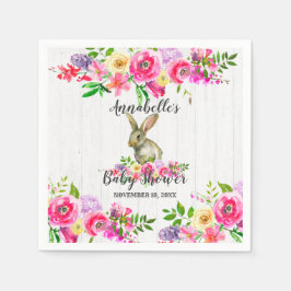 Woodland Bunny Rabbit Wasserfarbe Blumenbaby Showe Serviette