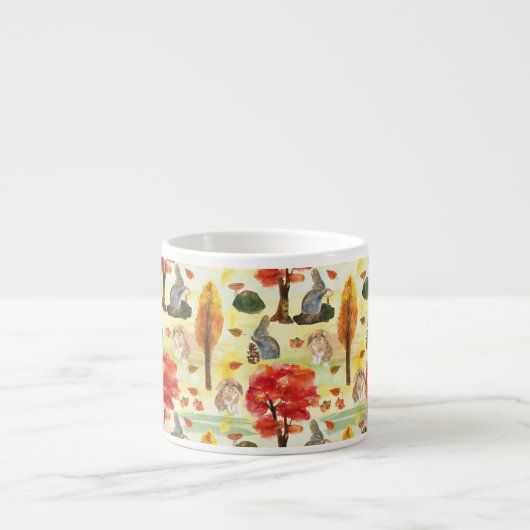 Woodland Bunny Rabbit Wasserfarbe Espressotasse (Vorderseite)