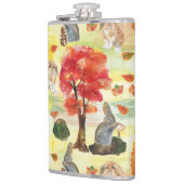 Woodland Bunny Rabbit Wasserfarbe Flachmann (Links)