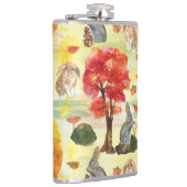 Woodland Bunny Rabbit Wasserfarbe Flachmann (Rechts)