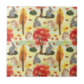 Woodland Bunny Rabbit Wasserfarbe Fliese (Vorderseite)