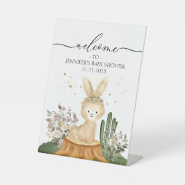 Woodland Bunny Rabbit Welcome Baby Shower Sockelschild