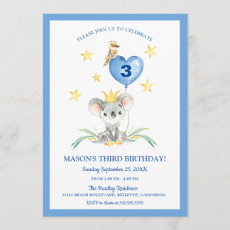 Woodland Bush Baby Koala Kindergeburtstag Einladung