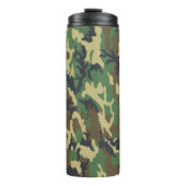 Woodland Camo Pattern Travel Mug Thermosbecher (Vorderseite)