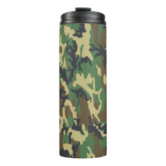 Woodland Camo Pattern Travel Mug Thermosbecher
