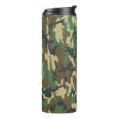 Woodland Camo Pattern Travel Mug Thermosbecher (Nach links gedreht)