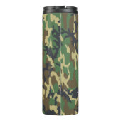 Woodland Camo Pattern Travel Mug Thermosbecher (Rückseite)