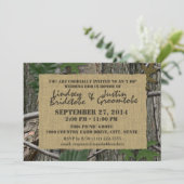 Woodland Camouflage and Burlap I Do Barbecue Einladung (Stehend Vorderseite)