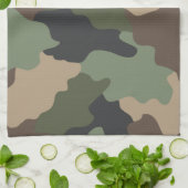 Woodland Camouflage Camouflage Khaki Tan Black Geschirrtuch (Gefaltet)