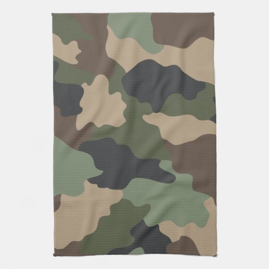 Woodland Camouflage Camouflage Khaki Tan Black Geschirrtuch (Vertikal)