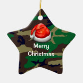 Woodland Camouflage Frohe Weihnachts-T - Shirt Keramik Ornament (Vorne)