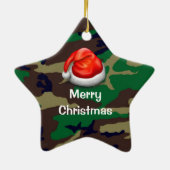 Woodland Camouflage Frohe Weihnachts-T - Shirt Keramik Ornament (Hinten)