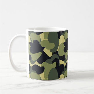 Woodland Camouflage Green Black Khaki Muster Kaffeetasse