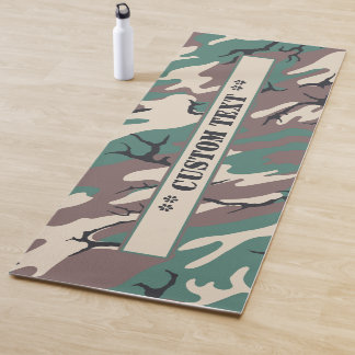 Woodland-Camouflage mit benutzerdefiniertem Text Yogamatte