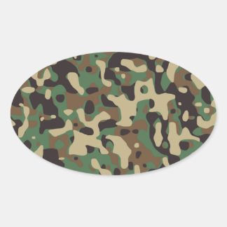 Woodland Camouflage Ovaler Aufkleber