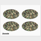 Woodland Camouflage Ovaler Aufkleber (Blatt)