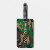 Woodland Camouflage Personalisiert Gepäckanhänger (Rückseite vertikal)