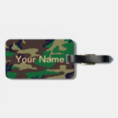 Woodland Camouflage Personalisiert Gepäckanhänger (Rückseite horizontal)