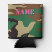 Woodland Camouflage ~ Personalisierter Name/Initia Dosenkühler (Vorderseite)