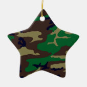 Woodland Camouflage Porcelain Star Ornament (Vorne)
