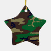 Woodland Camouflage Porcelain Star Ornament (Hinten)