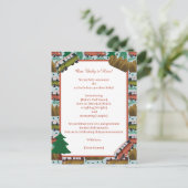 Woodland Camper Baby Boy Ankündigungspostkarte (Stehend Vorderseite)