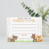 Woodland Camper Babyduschberatungskarten Begleitkarte (Stehend Vorderseite)