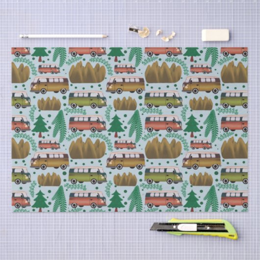 Woodland Camper Blue Seidenpapier (Handwerk)