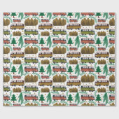 Woodland Camper Muster Geschenkpapier (Flach)