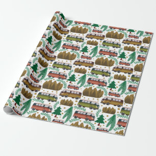 Woodland Camper Muster Geschenkpapier