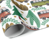 Woodland Camper Muster Geschenkpapier (Rolleneckpunkt)